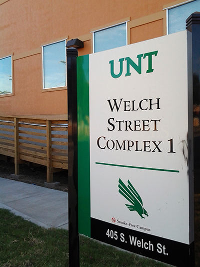 Welch Street sign for the building where TFC is located